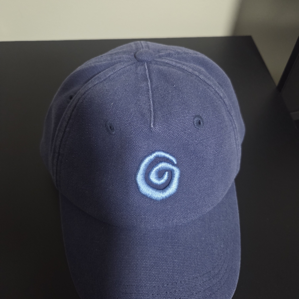 Navy Blue Spiral Embroidered Baseball Cap